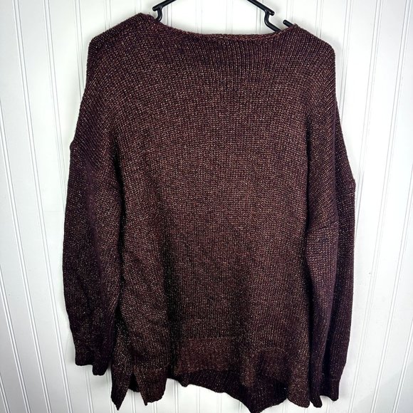 Loft Sweater Long sleeve Brown‎ Shimmer size XXL NWT - Picture 5 of 7
